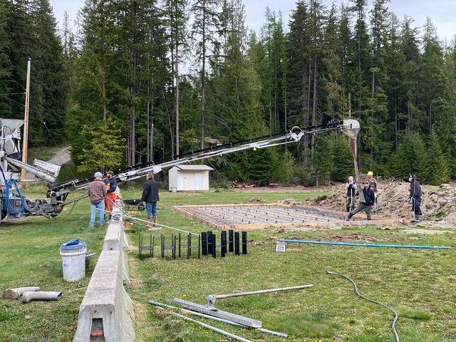 Pouring the foundation for the new gazebo